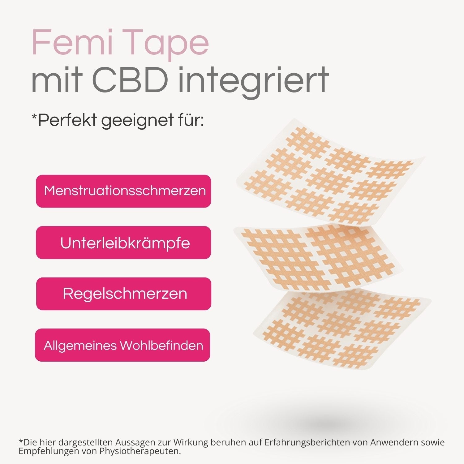 Femi Tape - Gitterpflaster bei Menstruationsbeschwerden und wo es hilft